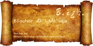 Blocher Áldáska névjegykártya